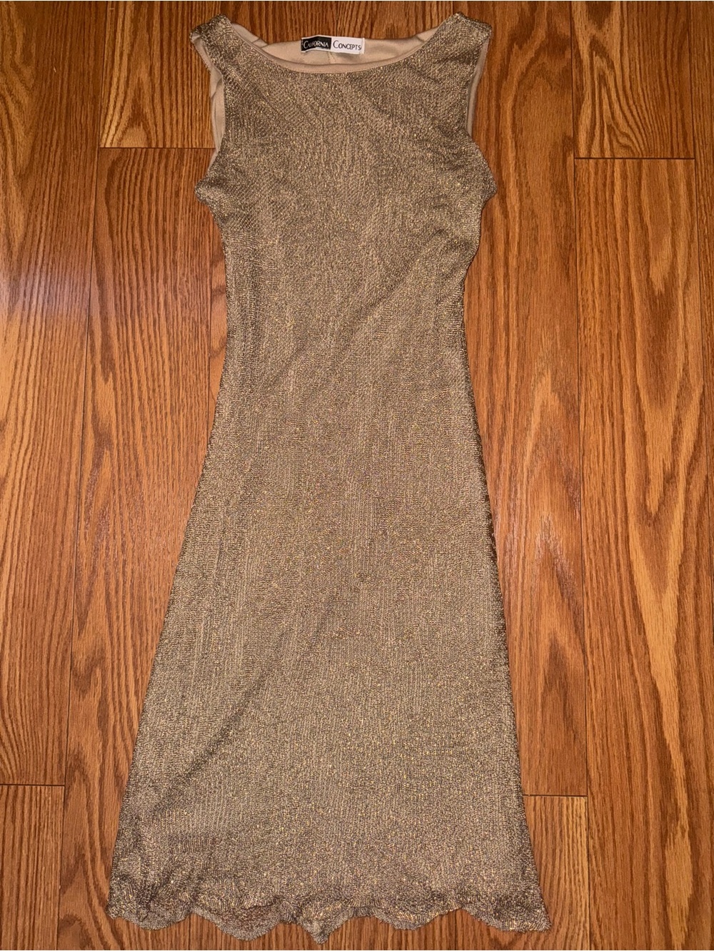 Metallic Gold Maxi Dress